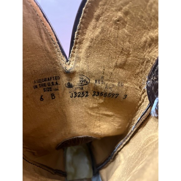 Justin Tan Pint Ostrich with Brown uppers  size 6B - Picture 7 of 7